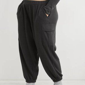 Women's Aerie High-Waisted Waffle Wie Leg Knit‎ Joggers Size Medium